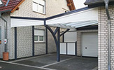 Doppel-Carports mit Müllabtrenung und Aluminiumpfosten, Glaseindeckung