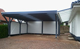 Carport aus Holz, Wände zum Öffnen und Abnehmen